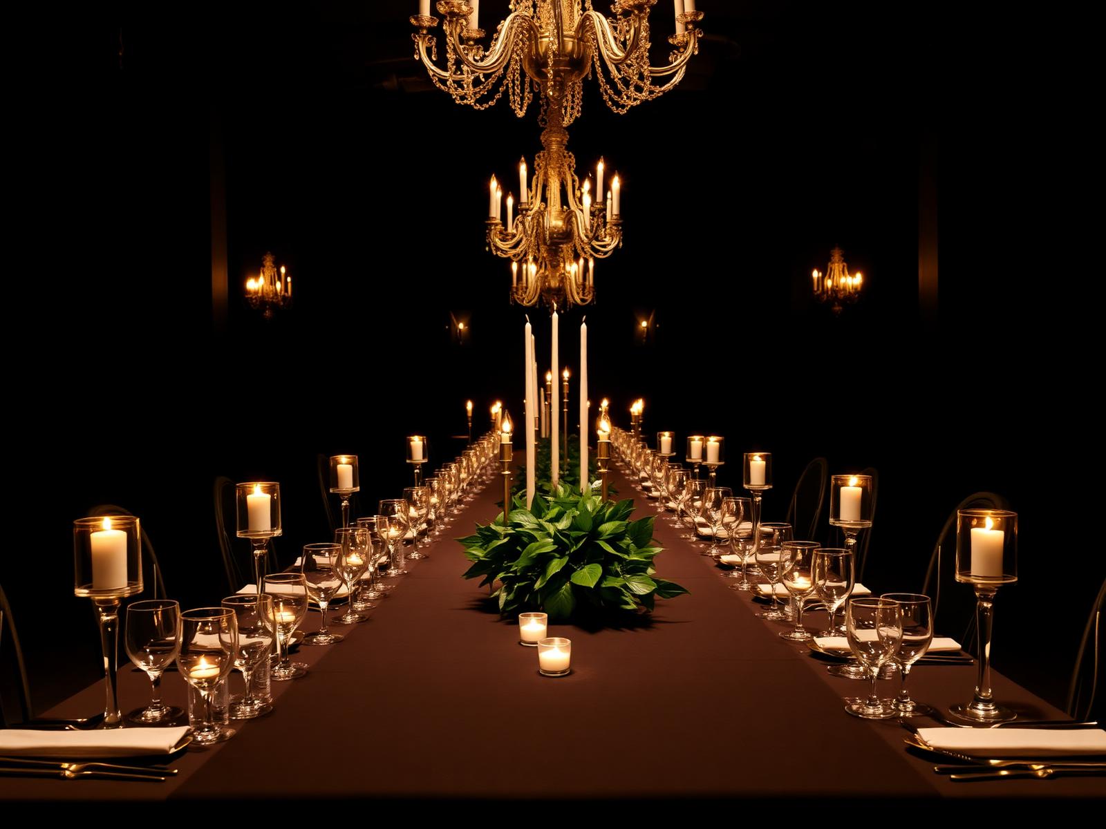 Elegant candlelit private event dining room